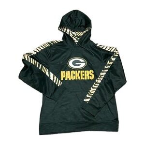Team Apparel Women's Size M NFL Green‎ Bay Packers Pull-Over Hoodie Pocket Print
